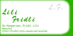 lili fridli business card